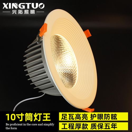 10寸筒灯8寸开孔调光筒灯