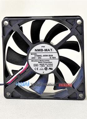 全新 3106KL-05W-B59 8015  24V 0.16A  80*80*15三线报警风扇