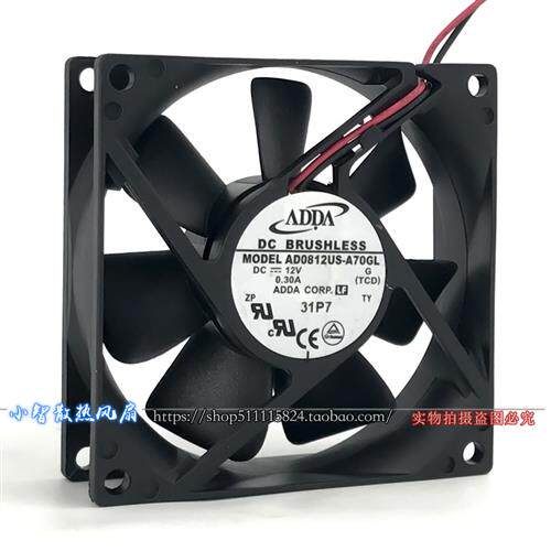 8CM 12V 0.30A静音大风机箱电源8025散热风扇AD0812US-A70GL