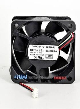 Nidec 6CM 6025 24V 机箱变频器静音散热风扇D06K-24TU 62B(AX)