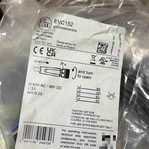 易福门EVC15210米线缆M8四芯直头线缆全新未拆封