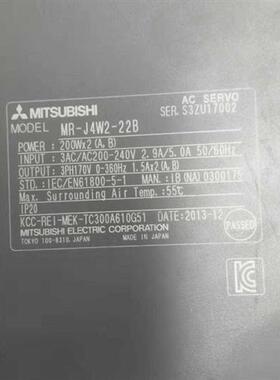 MR-J4W2-22B伺服驱动器成色漂亮保修3个月 议价