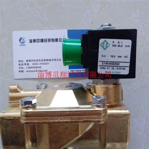 意大利电磁阀DN25一寸口径水阀 21W4KB250 AC220V现货