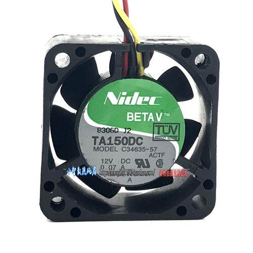 原装Nidec 4020 4CM双滚珠 12V 0.07A TA150DC C34635-57散热风扇