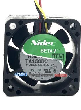 原装Nidec 4020 4CM双滚珠 12V 0.07A TA150DC C34635-57散热风扇