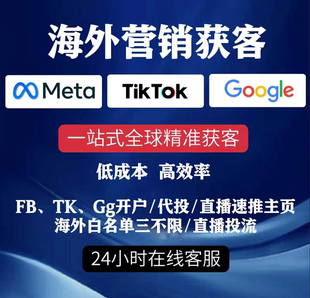 海外fb获客营销Meta广告投放谷歌推广运营脸书广告开户FB广告代