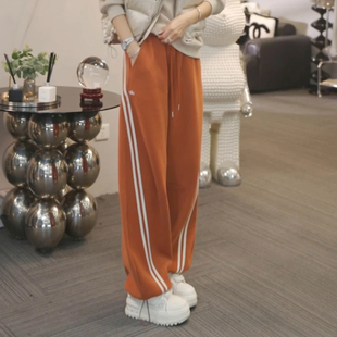 宽松百搭高腰束脚卫裤 女弯刀裤 子 加绒加厚保暖休闲裤 2025秋冬新款