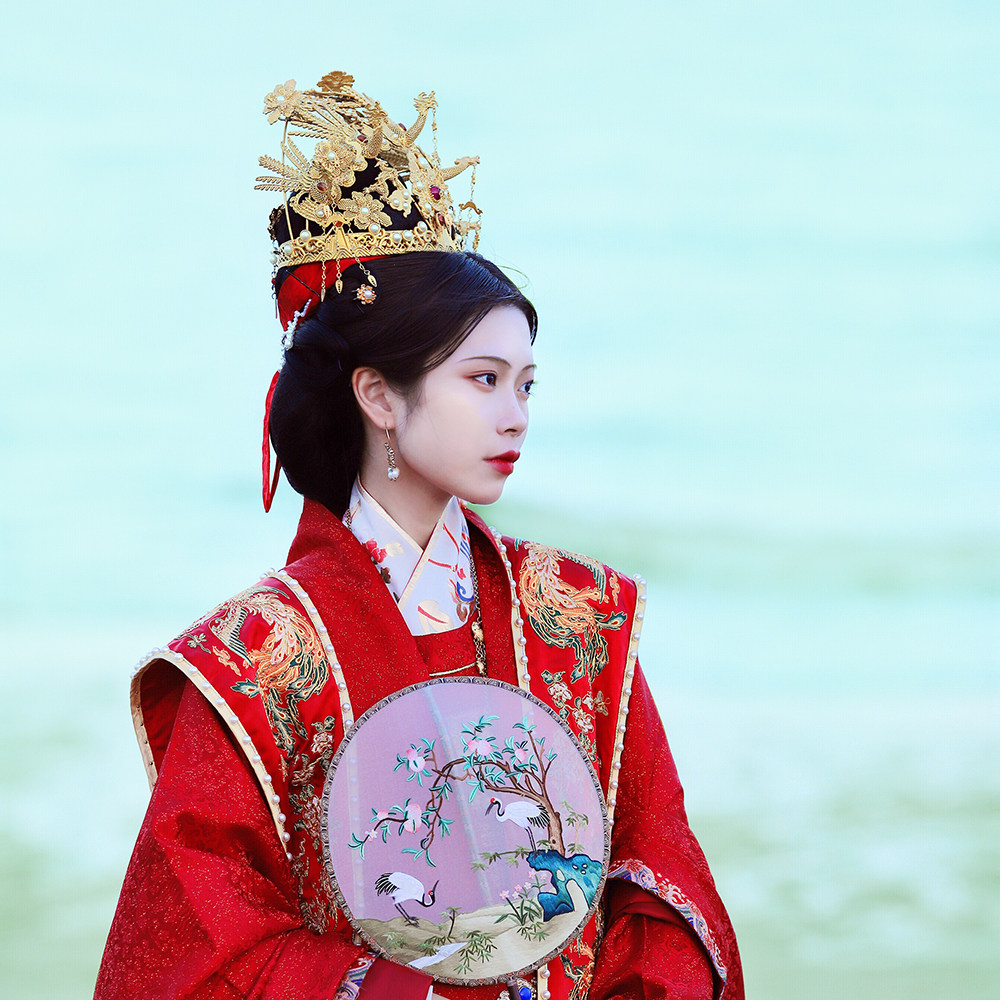 刺绣古风团扇中式婚礼扇子新娘秀禾服喜扇赘婿宋轶结婚扇同款成品