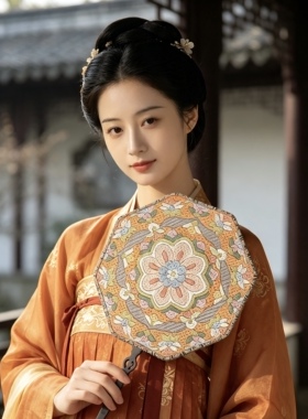 刺绣团扇玲艺手工汉服
