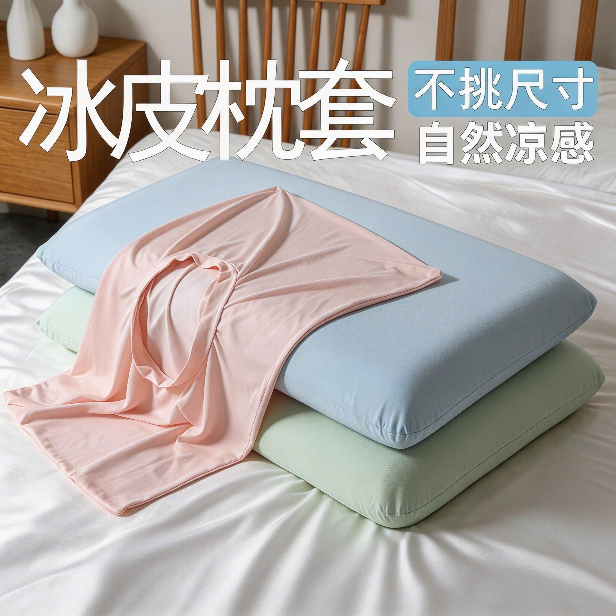 2026夏季冰丝凉感枕套小