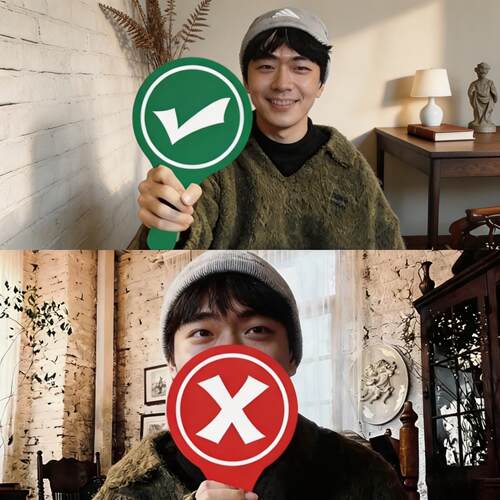双面对错牌打分牌手举牌