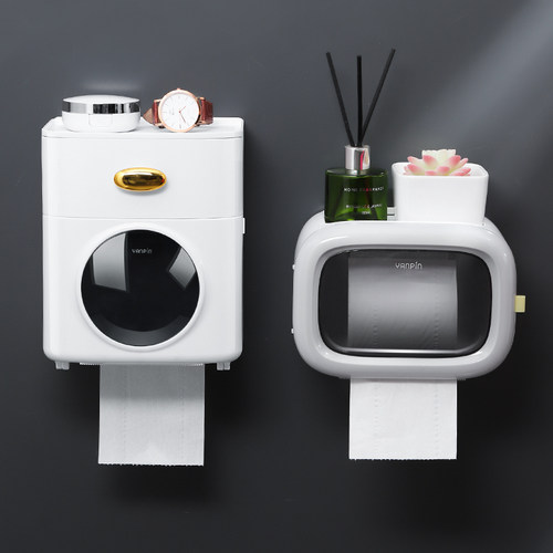 卫生厕纸壁挂式免打孔防水置物架