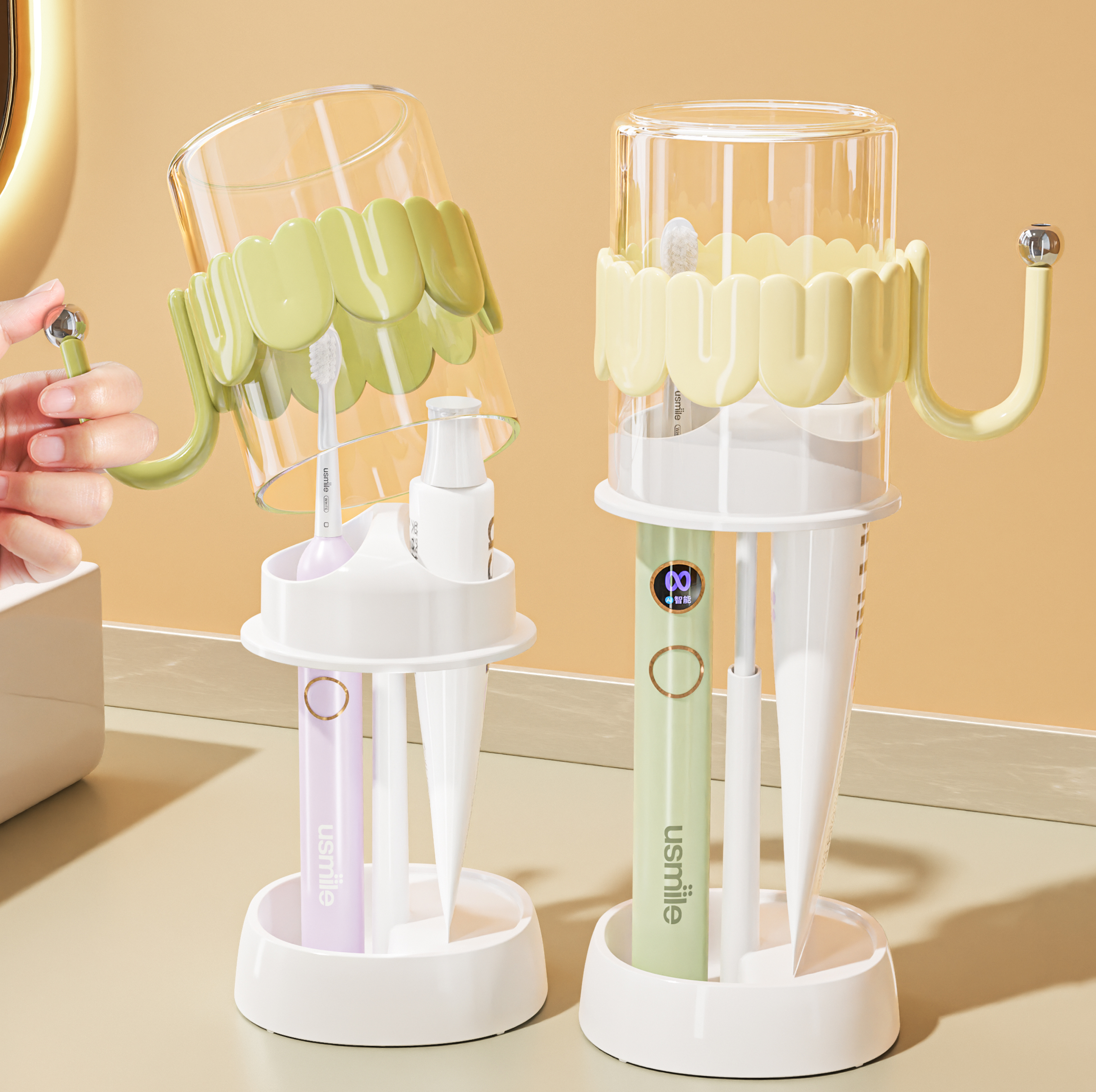 漱口杯刷牙杯子电动牙刷牙缸牙具男女学生宿舍收纳盒洗漱用品套装