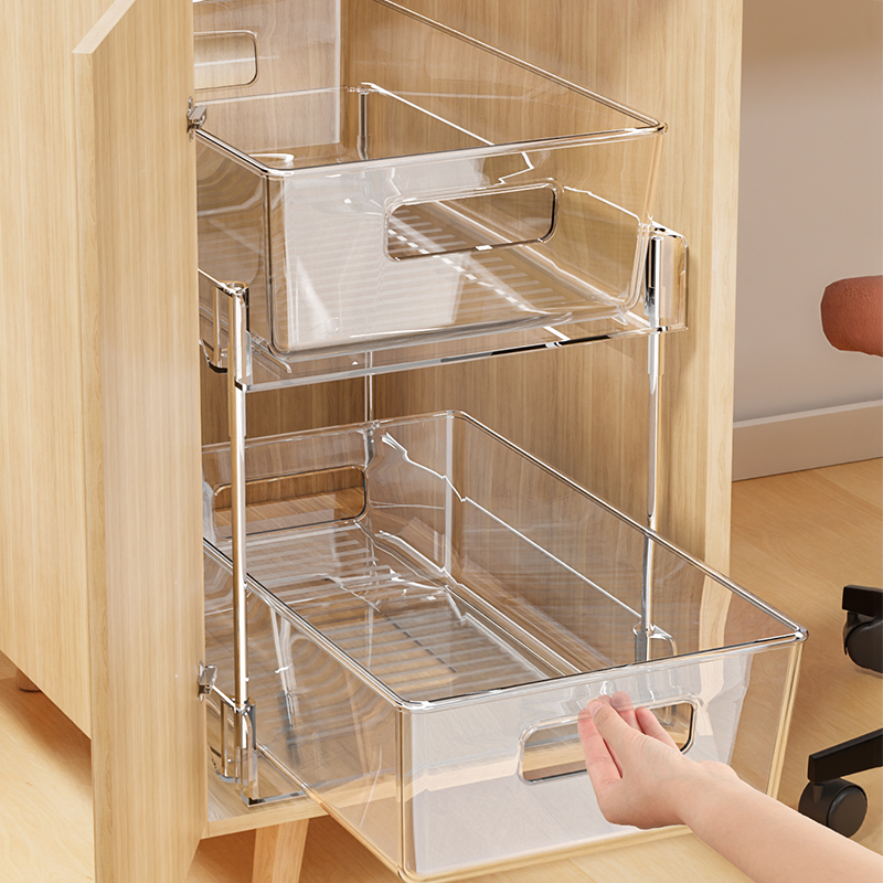 主机柜收纳箱分层抽屉办公桌宿舍电脑储物整理架分层衣柜透明神器