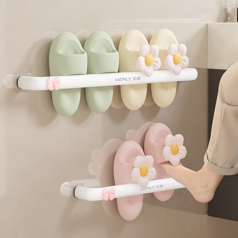 雨声浴室拖鞋架挂架免打孔