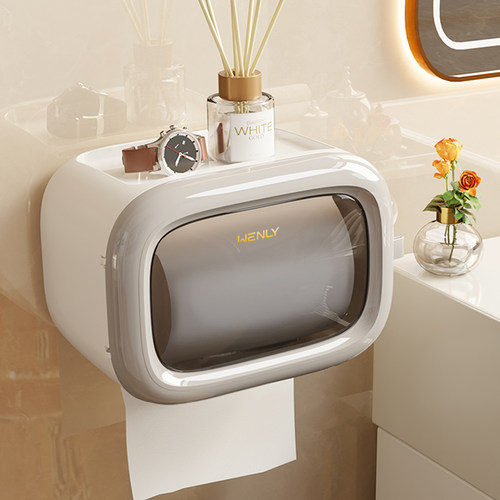 卫生间纸巾盒壁挂式防水免打孔