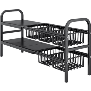 下水槽置物架收纳柜子分层隔板浴室卫生间空间利用神器厨房橱柜内