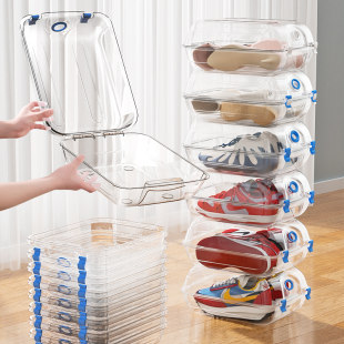 Transparent shoe box storage box shoe cabinet Shoes saving space artifact shoe rack store boots drawer -style box changing box