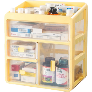 家用药箱家庭装小收纳盒抽屉式大容量药品药物医疗医用多层医药箱