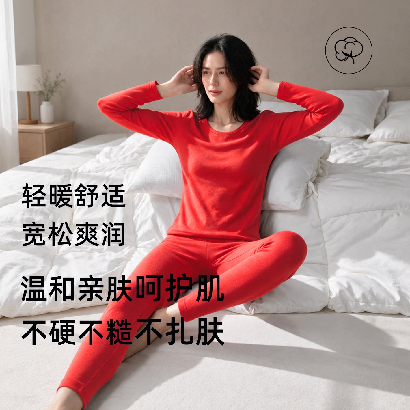 女士四季内衣套装莱卡秋衣秋裤舒适保暖成人家居服中老年贴身内搭