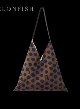 【波点猫咪】MELONFISH春季新品古家悦子日本名师布三角包单肩包