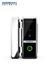 帮尔门玻璃门指纹密码刷卡锁免开孔免布线地弹簧智能门禁锁