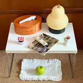 北欧ins沙发边几中古包豪斯不锈钢床上极简小桌子飘窗矮桌小茶几