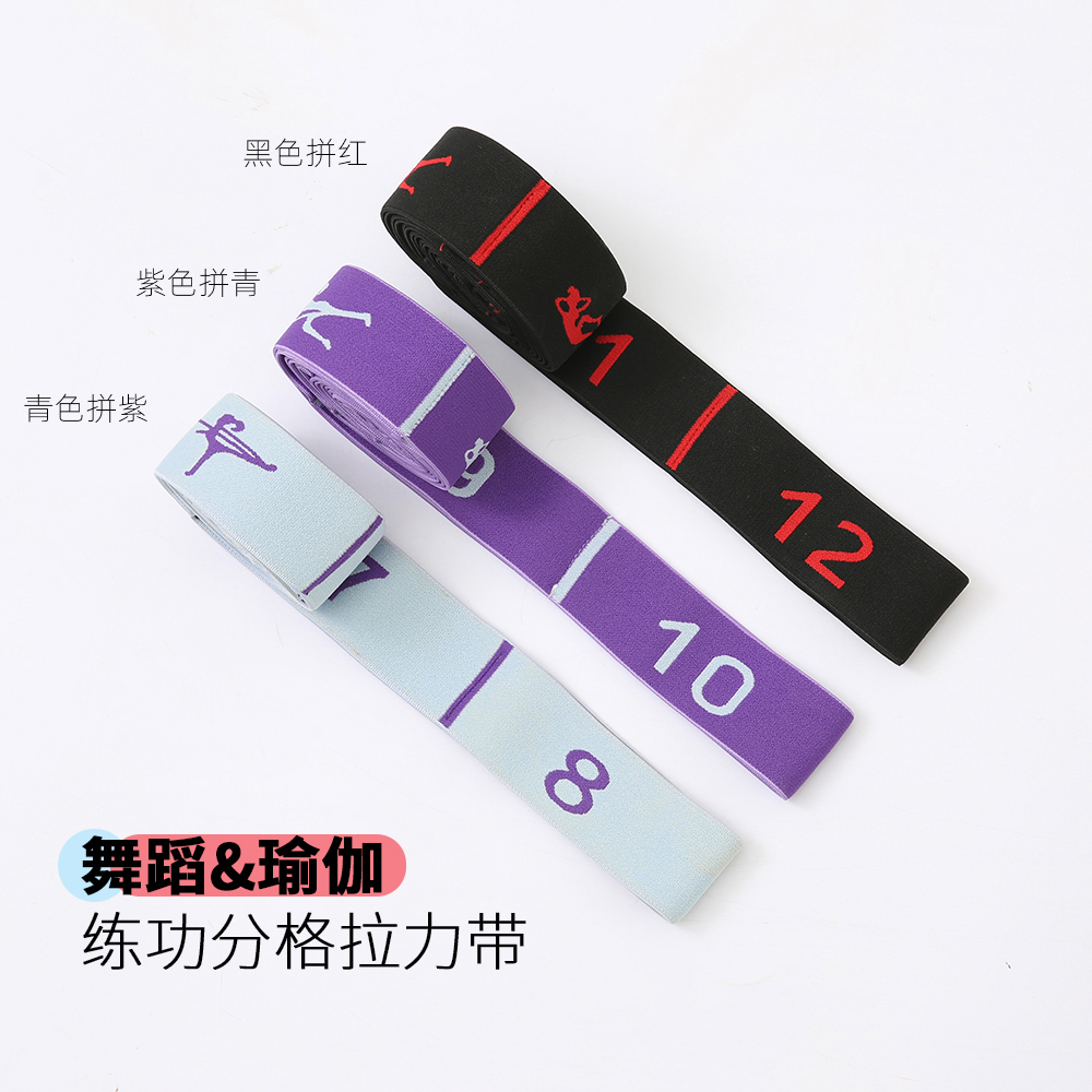 特价儿童舞蹈弹力带训练拉力带练功专用拉筋带分段数字12格阻力带