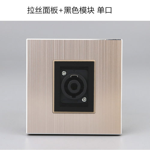 拉丝金色音箱线插座