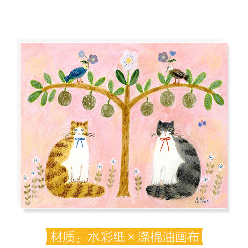 插画师Aiko fukawa高级感版画复刻艺术装饰画芯民宿挂画替换内芯