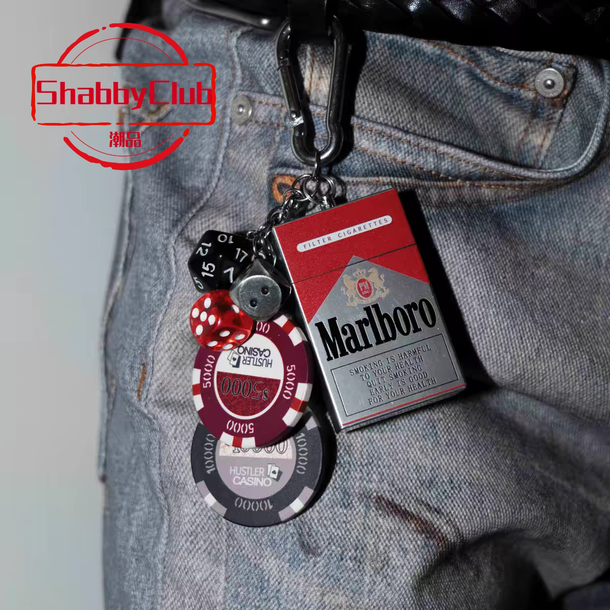 Shabbyclub烟盒挂饰男女朋克嘻哈挂饰牛仔腰链SoulCollision裤链