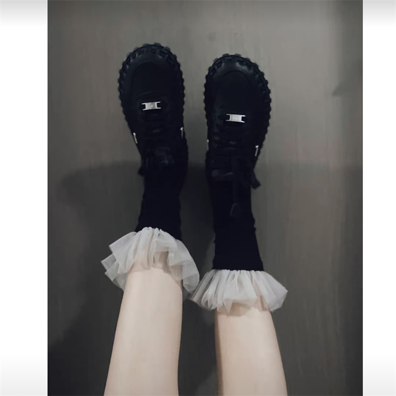 甜酷少女网纱花边芭蕾风堆堆袜