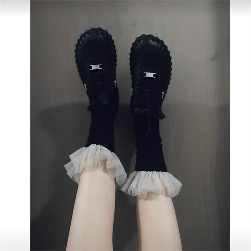 甜酷少女网纱花边芭蕾风堆堆袜