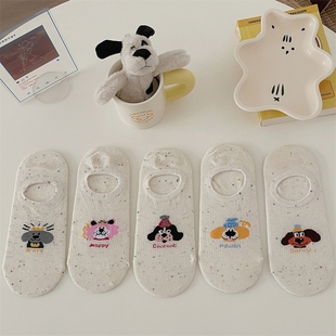 硅胶防滑不掉跟可爱袜子女船袜夏季 薄纯棉隐形袜浅口短袜卡通日系