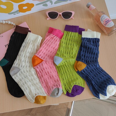 夏季薄款玻璃丝袜子女中筒袜