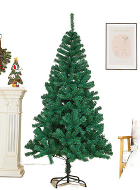 热卖圣诞节绿色圣诞树1.2/1.5/1.8/2.1/2.4/3米家用裸树仿真