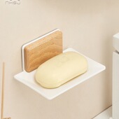 实木免打孔肥皂盒卫生间沥水壁挂式 香皂碟家用浴室台面肥皂置物架