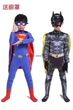 特价促销儿童男连体衣套装披风斗篷cosplay超人蝙蝠侠表演服演出