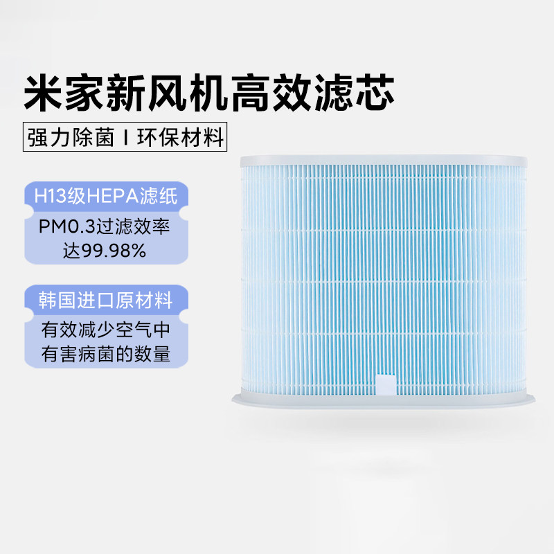 小米米家新风机高效滤芯高效除菌有效拦截粉尘颗粒物长效过滤净化