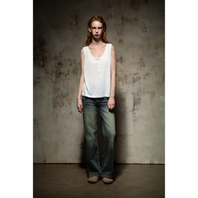 HanesxKarlal亚麻棉系扣背心