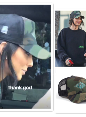 小喜家 现货kendall Jenner 肯达尔詹娜同款迷彩春夏女款棒球帽