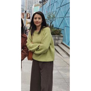 高圆圆 26早春 Hanes x Karlal 活力亮色冬天100%羊绒厚实针织衫