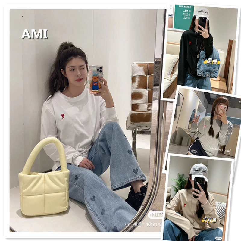 小喜家 国内现货 春夏 AMI 经典款红色爱心经典款全棉长袖T恤