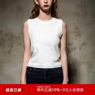 精致全棉无袖 Hanes 超遮拜拜肉好搭配基本款 背心 Karlal2025夏季