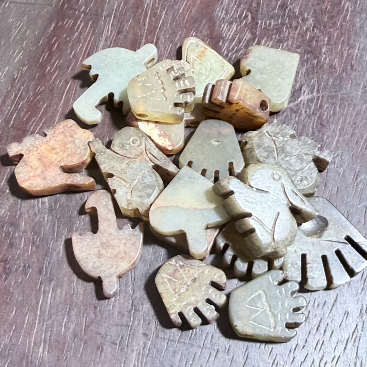 高古中古明清古玉动物挂件DIY手饰