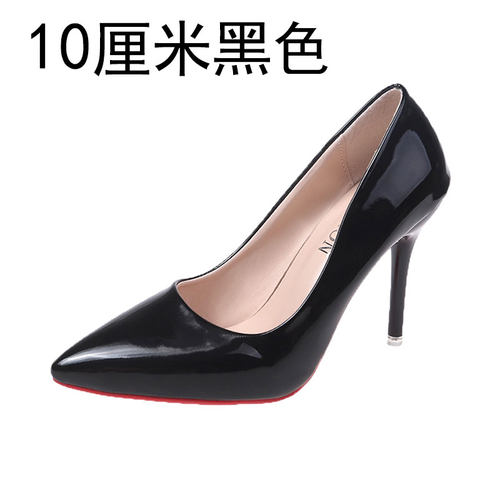 434445春秋漆皮绒面大码高跟鞋