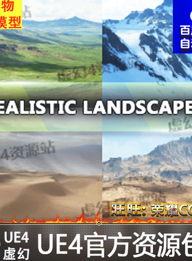 UE4虚幻4 Realistic Landscapes Bundle 1 写实雪山草原地形场景