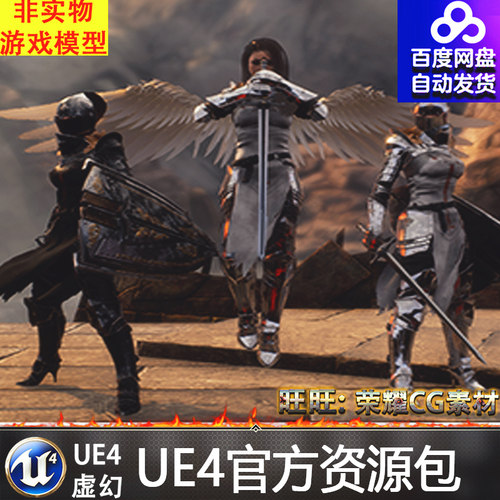 UE4虚幻4 GhostLadyS2 Knight Templar 省点女骑士角色动画模型