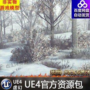 冬天积雪森林树林环境场景 UE4虚幻4 DevTon Winter Landscape