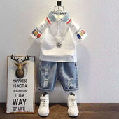 2025新款 男童套装 夏季 儿童男孩4岁休闲3T恤帅气男宝宝潮童两件套